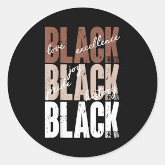 Sticker Rond Amour Noir Excellence Joie Fierté Histoire des Noi