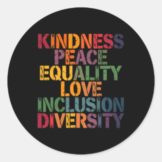 Sticker Rond Amour Paix Diversité Inclusion Égalité Black Hist
