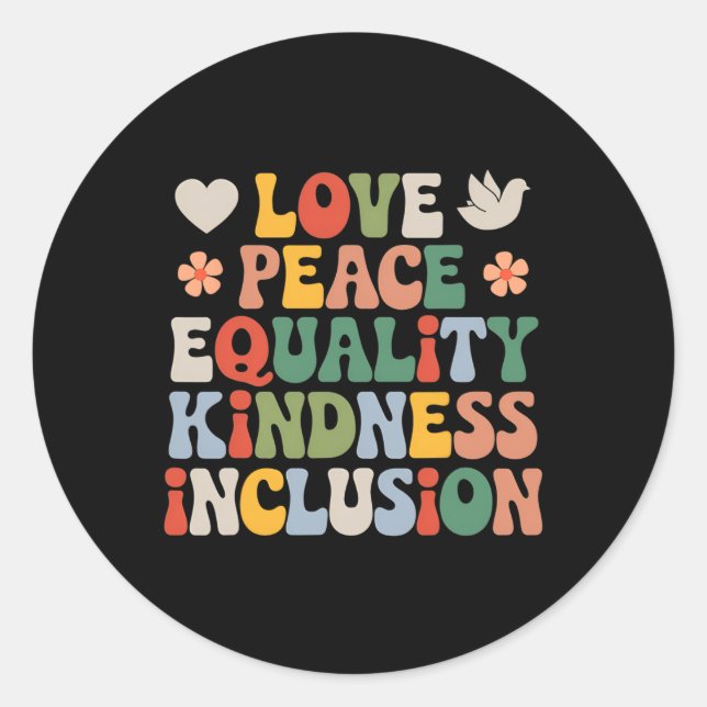 Sticker Rond Amour Paix Diversité Inclusion Égalité Histoire de (Devant)