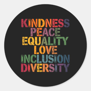 Sticker Rond Amour Paix Diversité Inclusion Égalité Histoire de