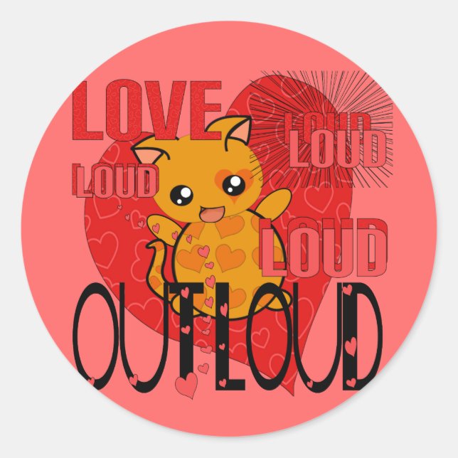 Sticker Rond Amour par la force (Devant)