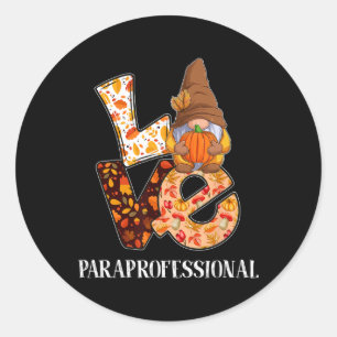 Sticker Rond Amour Paraprofessionnel Automne Gnome Automne Pour