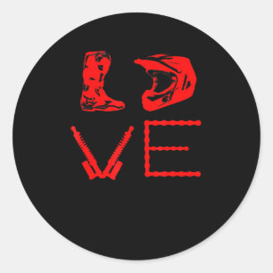 Sticker Rond Amour Pour Le Vélo Dirt Drôle Cadeau Pour Les Vélo