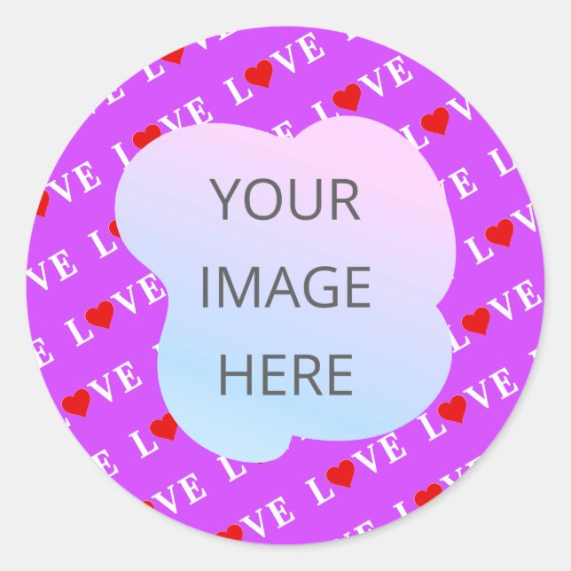 Sticker Rond AMOUR pourpre (Devant)