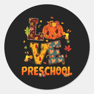 Sticker Rond Amour Préscolaire Enseignant Cadeau Automne Et Aut