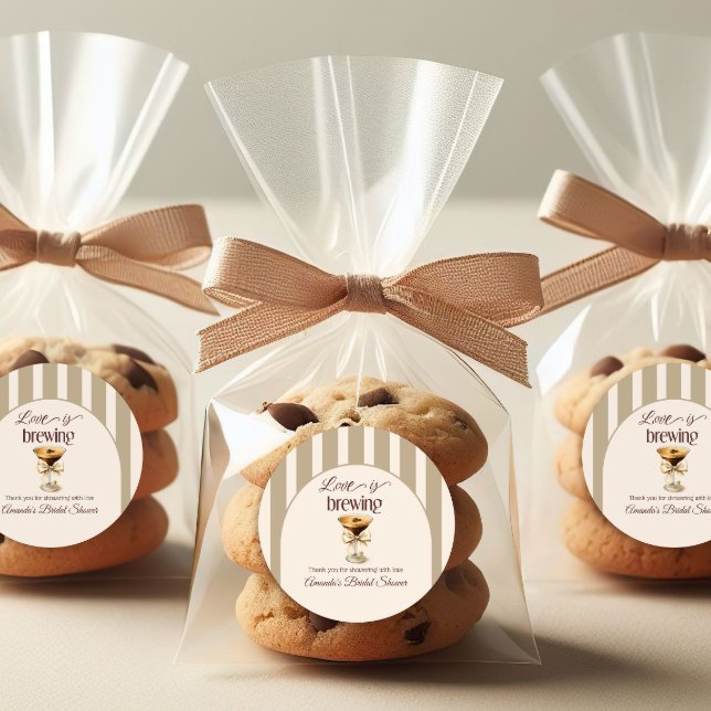 Sticker Rond Amour qui couve Martini Espresso au Bow, Shower de (Créateur téléchargé)