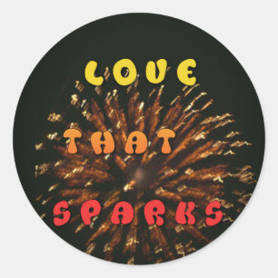 Sticker Rond Amour qui éveille le design artistique Abstrait Im