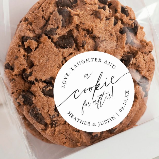 Sticker Rond Amour rire et un cookie pour après Cookie Favorise (Créateur téléchargé)