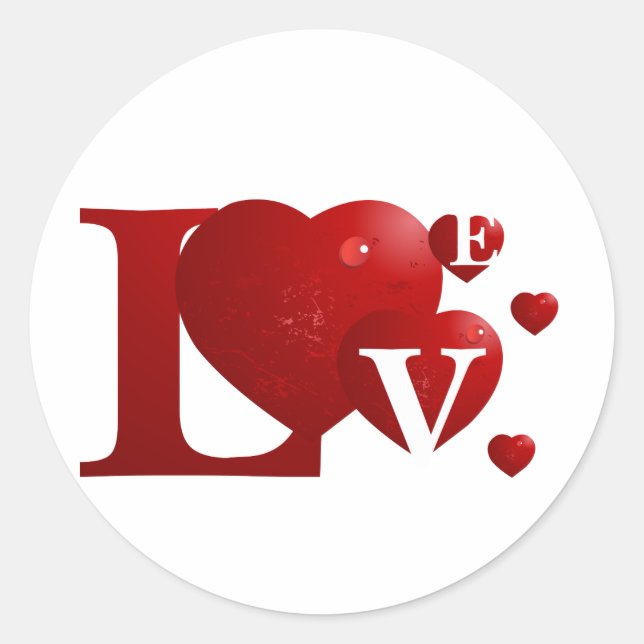 Sticker Rond AMOUR Rouge (Devant)