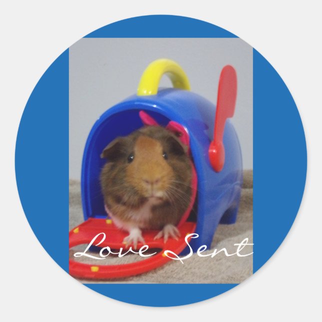 Sticker Rond amour timbres envoyés (Devant)