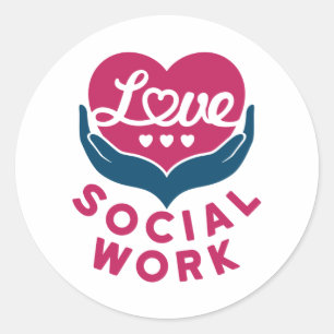 Sticker Rond Amour Travail social Travailleur social Appréciati
