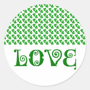 Sticker Rond Amour trèfle Shamrock