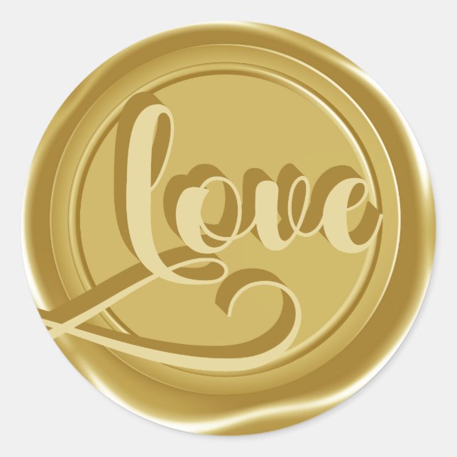Sticker Rond Amour Typographie | Sceau de cire (Devant)