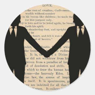 Sticker Rond Amour vintage et mariage Mariage gay Longfellow