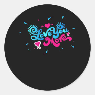 Sticker Rond Amour Vous Plus Style de Typographie Propre