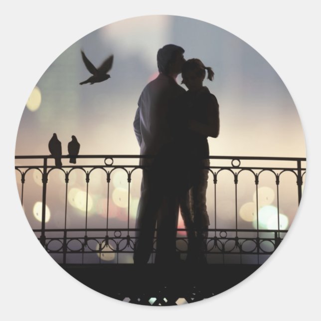 Sticker Rond Amoureux (Devant)