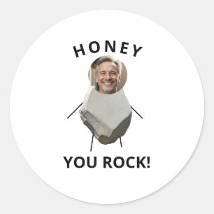 Sticker Rond Amoureux Black Text Rock Photo mari