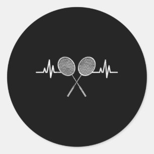 Sticker Rond Amoureux de badminton sportifs garçons sportifs