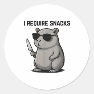 Sticker Rond Amoureux de Capybara drôle mignon Humour animal qu
