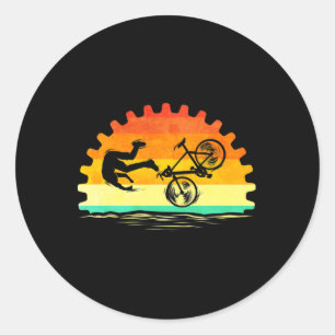 Sticker Rond Amoureux de cyclisme Cycle drôle pour vélo de tour