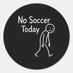 Sticker Rond Amoureux de football à bâton triste Pas de footbal