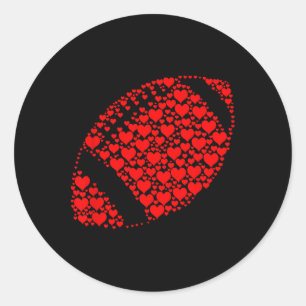 Sticker Rond Amoureux de football à coeur drôle de football est
