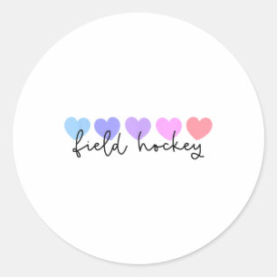 Sticker Rond Amoureux de hockey sur gazon coeur femmes ou fille