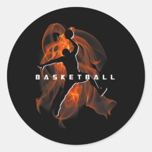Sticker Rond Amoureux de joueur de basket rétro Équipe sportive