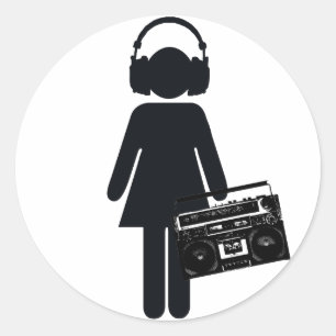 Sticker Rond Amoureux de la musique