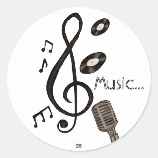 Sticker Rond Amoureux de la musique