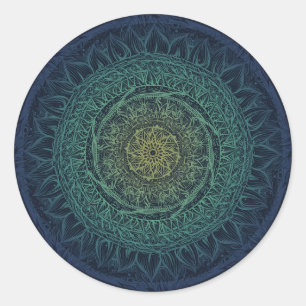 Sticker Rond Amoureux de la nature Mandala Art Mandalas Design