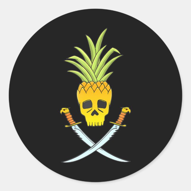 Sticker Rond Amoureux de l'ananas (Devant)