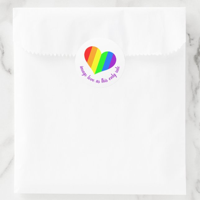 Sticker Rond Amoureux de l'arc-en-ciel (Sac)