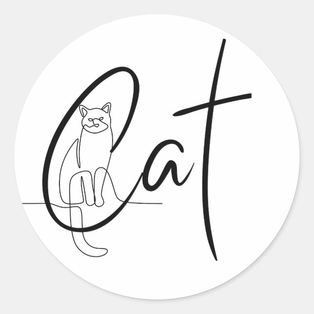 Sticker Rond Amoureux de les chats (Devant)