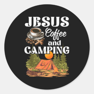 Sticker Rond Amoureux De L'Extérieur Fidèle Jesus Café Et Campi