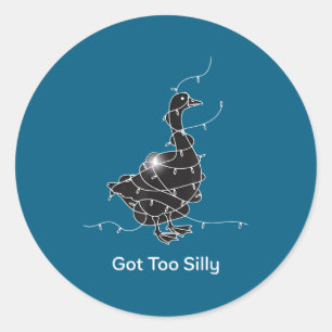 Sticker Rond Amoureux de l'oie trop bête