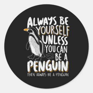 Sticker Rond Amoureux de manchots & Manchots mignons toujou