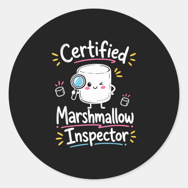 Sticker Rond Amoureux de marshmallow mignon  (Devant)