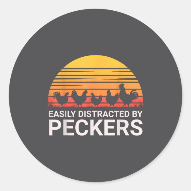Sticker Rond Amoureux de paysans facilement distraits (Devant)