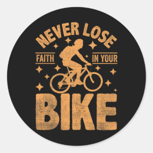 Sticker Rond Amoureux de vélo tout terrain cycliste sur route E