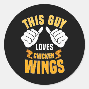Sticker Rond Amoureux Des Ailes De Poulet Dit Hot Wing