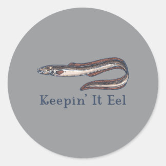 Sticker Rond Amoureux des anguilles Aquarium d'anguilles Blague