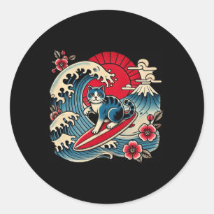 Sticker Rond Amoureux des animaux Mont Fuji Coucher de soleil A