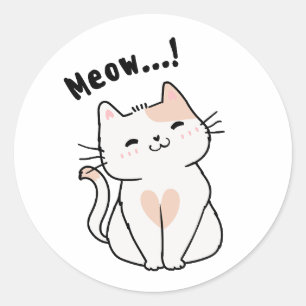 Sticker Rond Amoureux des chats