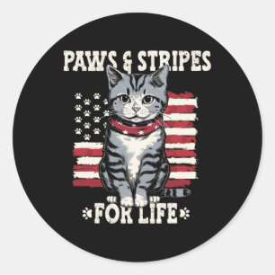 Sticker Rond amoureux des chats du 4 juillet
