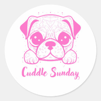 Sticker Rond Amoureux des chiens animal