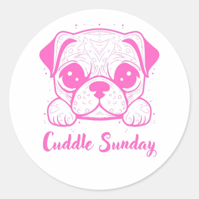 Sticker Rond Amoureux des chiens animal (Devant)