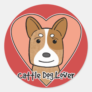 Sticker Rond Amoureux des chiens de bétail