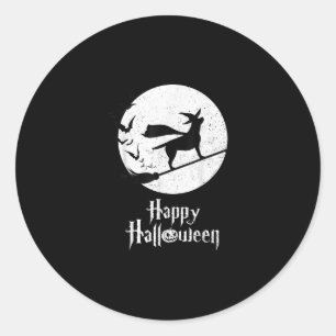 Sticker Rond Amoureux des chiens   Happy Halloween Lab sorcier 