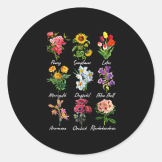Sticker Rond amoureux des fleurs - nature botanique fleurie pla